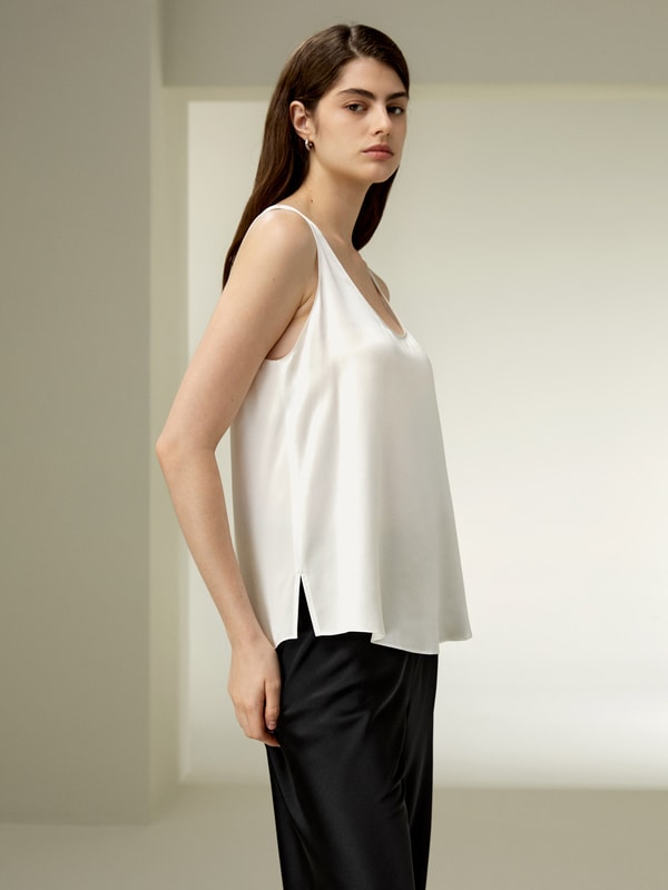 Lilysilk Relaxed Silk U-neck Tank