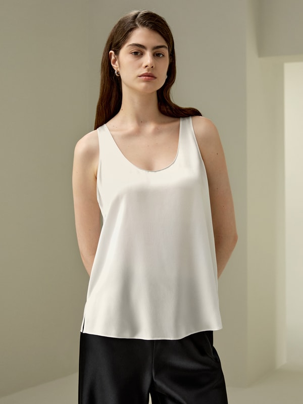 lilysilk Relaxed Silk U-neck Tank