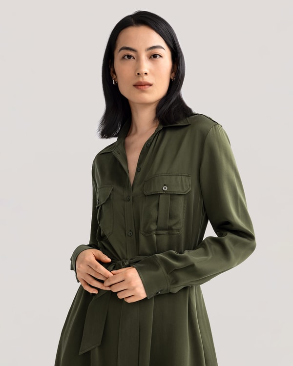 Lilysilk Sand-washed Pocket Trench Dress