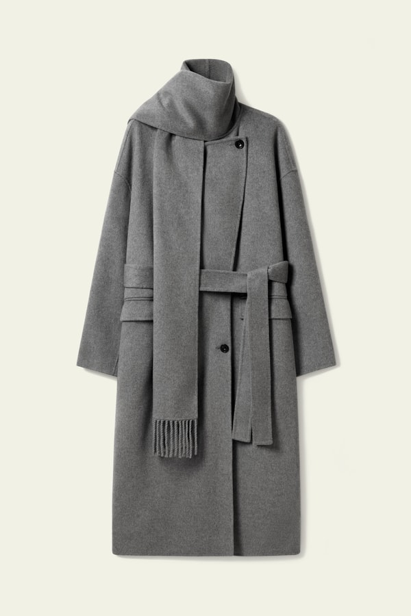 Lilysilk Scarf-Collar Wool Blend Coat
