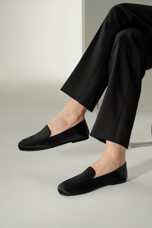 lilysilk Serena Silk Leather Loafers