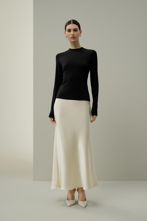 lilysilk Silk Breeze Jersey Long Sleeve Slinky Top