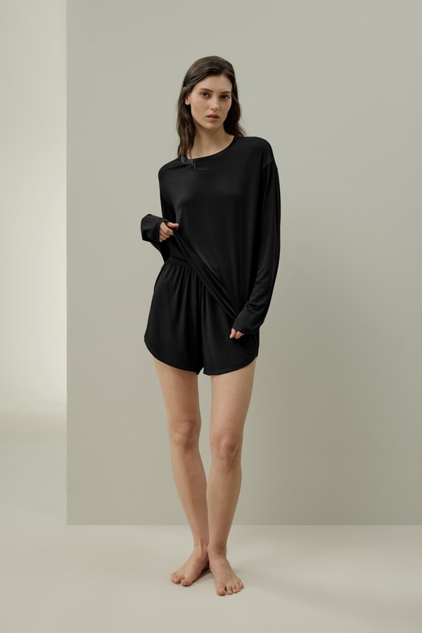 lilysilk Silk Breeze Jersey Relaxed Lounge Top