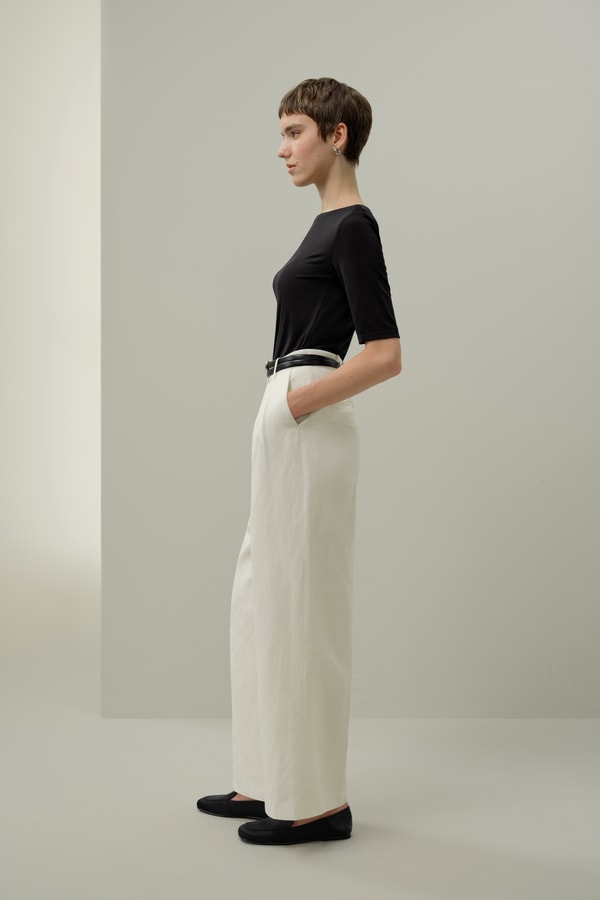 Lilysilk Silk Breeze Jersey Stretch Boatneck Top