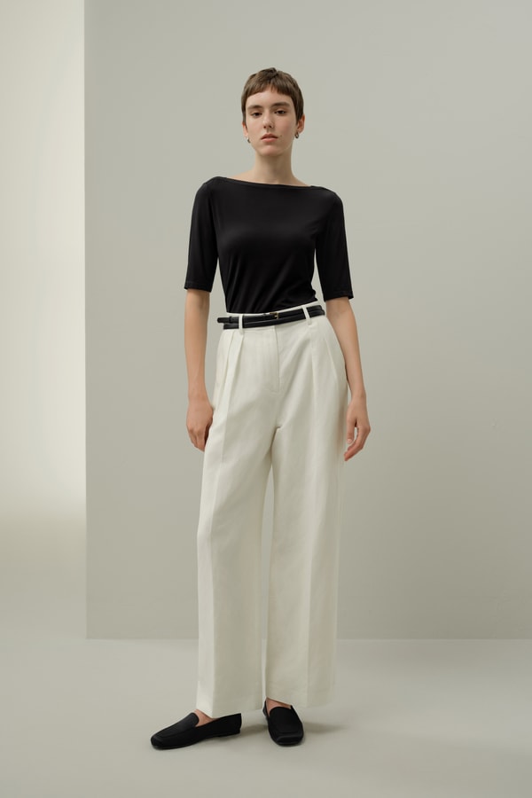 lilysilk Silk Breeze Jersey Stretch Boatneck Top