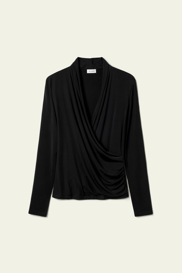 Lilysilk Silk Breeze Jersey Stretch Wrap Top