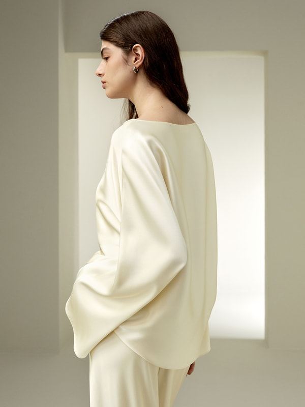 Lilysilk Silk Charmeuse Crewneck Blouse