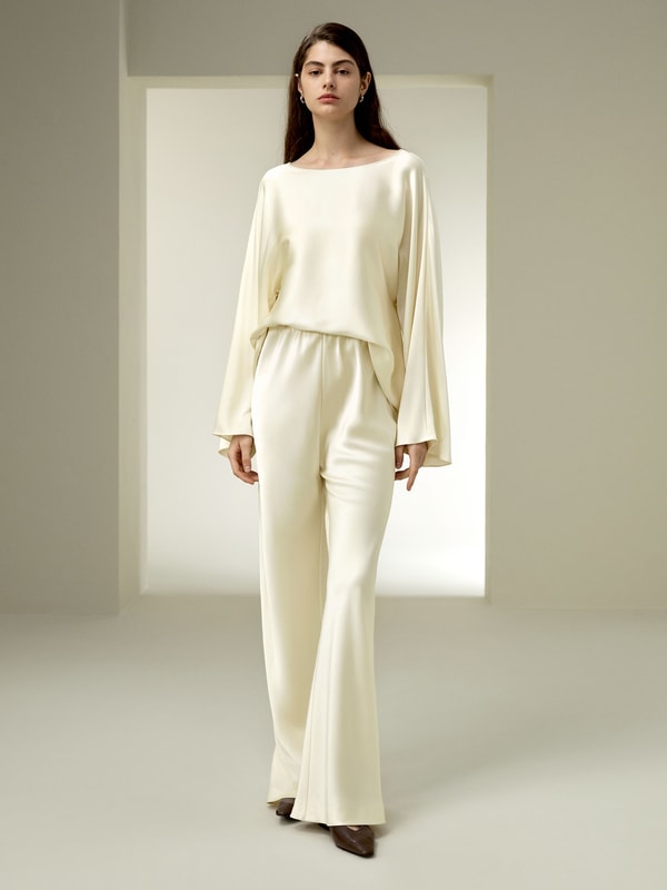 Lilysilk Silk Charmeuse Crewneck Blouse
