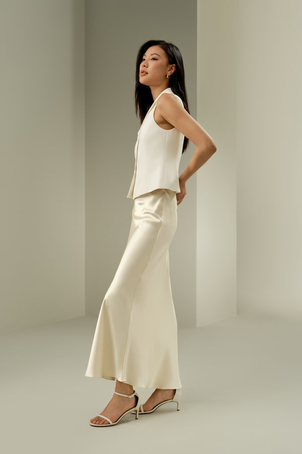 Lilysilk Silk Maxi Skirt With Flare Hem