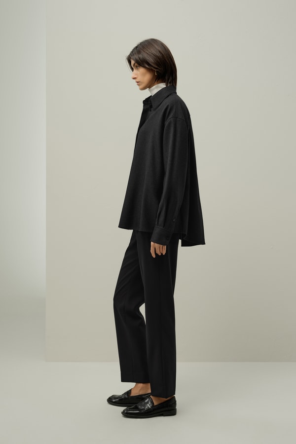 Lilysilk Silk-Wool Oversized Warm Shirt
