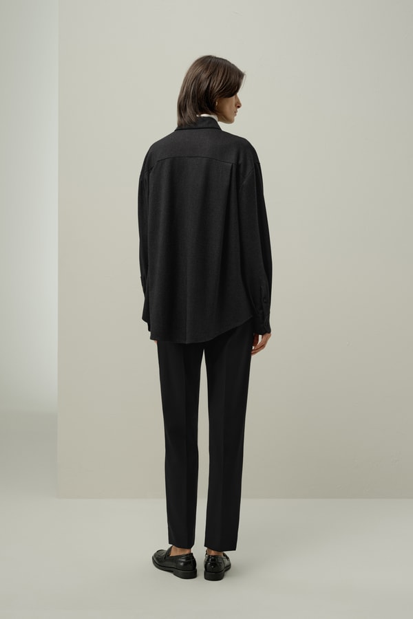 Lilysilk Silk-Wool Oversized Warm Shirt