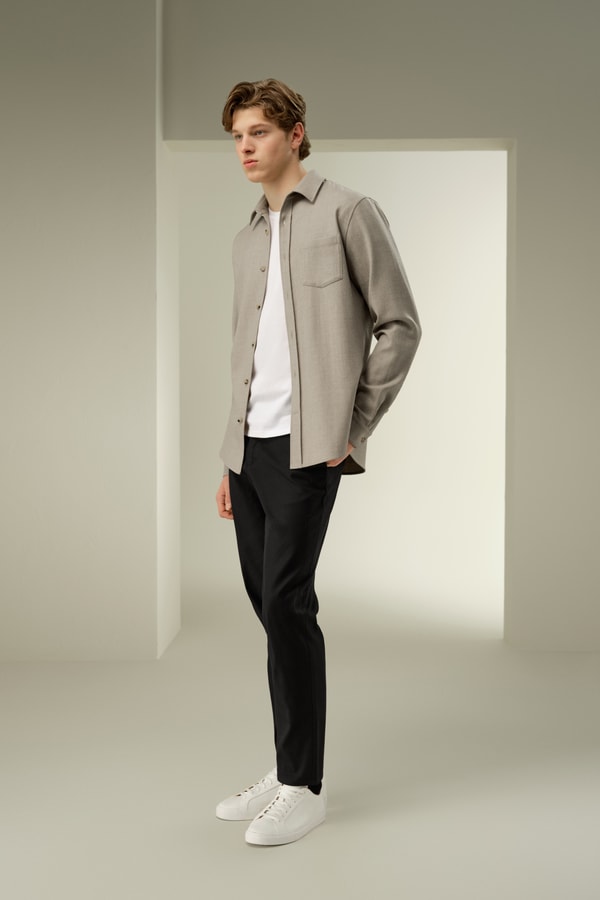 Lilysilk Silk-Wool Oversized Warm Shirt For Men
