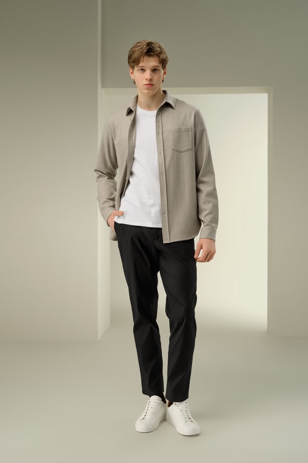 lilysilk Silk-Wool Oversized Warm Shirt for Men