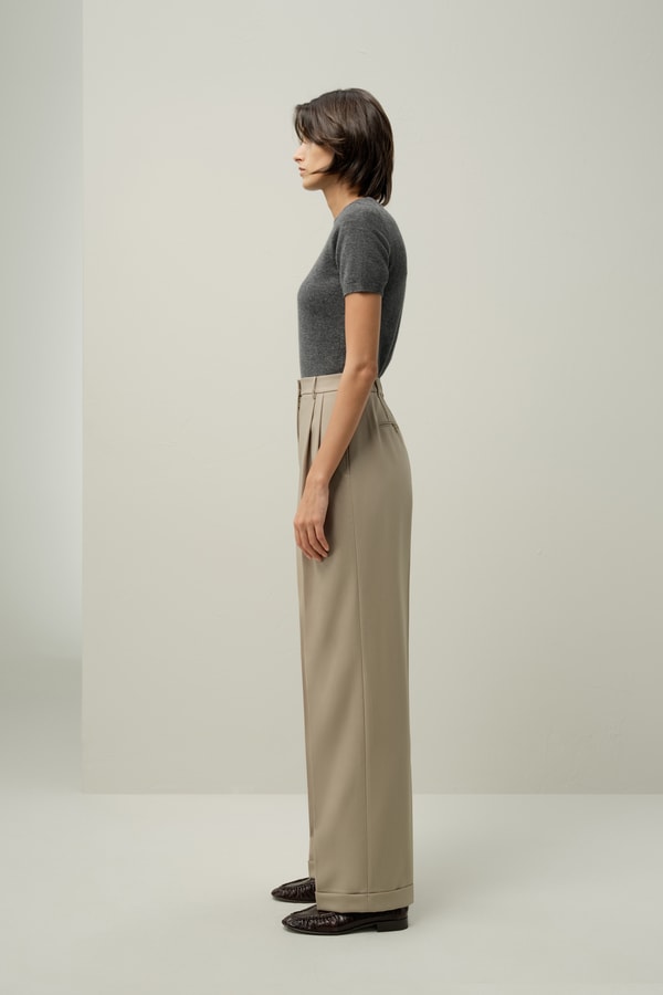 Lilysilk Silk-Wool Straight-Leg Versatil Pants