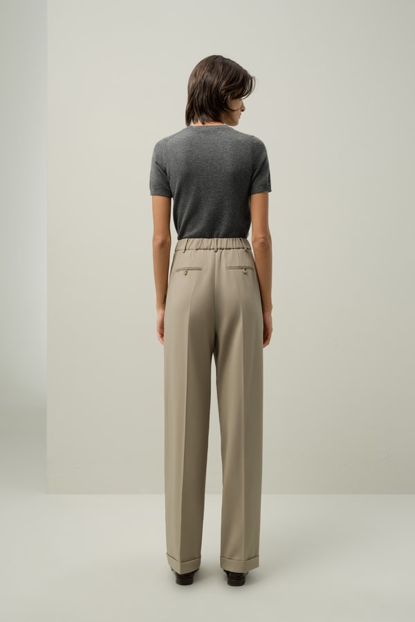 Lilysilk Silk-Wool Straight-Leg Versatil Pants