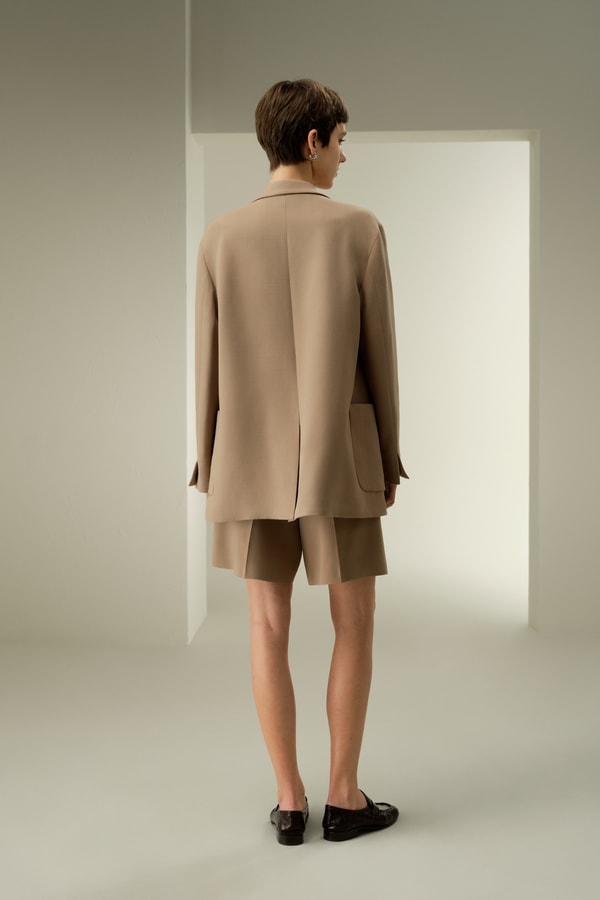 Lilysilk Single-Button Silk-Wool Blend Blazer