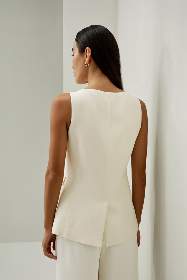 Lilysilk Sleeveless Button Up Silk Vest