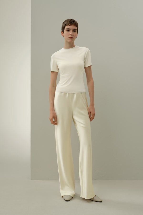 lilysilk Slim Fitted Silk Jersey Tee