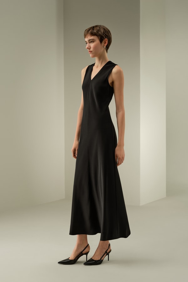 Lilysilk V-Neck Silk Long Dress