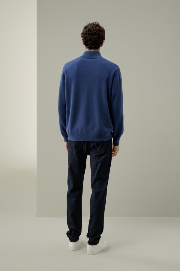 Lilysilk Wool Blend Stand Collar Zip-Up Sweater