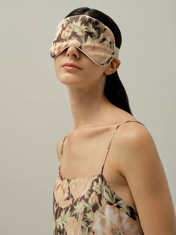 lilysilk Poppy Print Sleep Mask - Made With Liberty Fabric