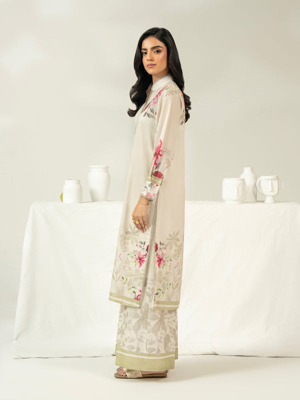 Limelight 2 Piece Cambric Suit-Printed (Unstitched) Off White