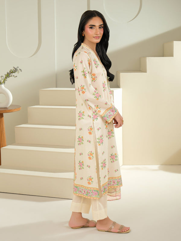 Limelight 2 Piece Cambric Suit-Printed (Unstitched) Off White
