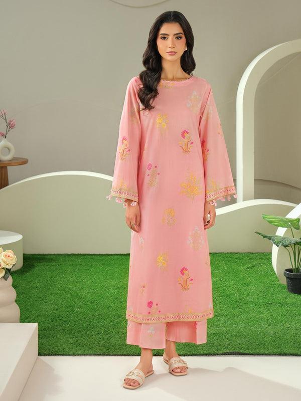 limelight 2 Piece Cambric Suit-Printed (Unstitched) Pink