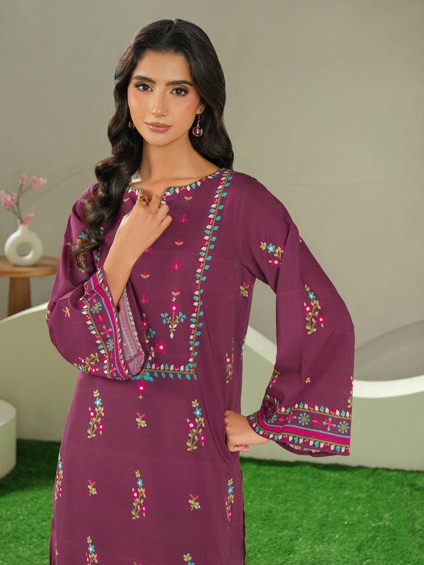 Limelight 2 Piece Cambric Suit-Printed (Unstitched) Plum