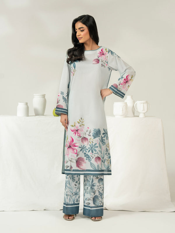 Limelight 2 Piece Cambric Suit-Printed (Unstitched) Sky Blue