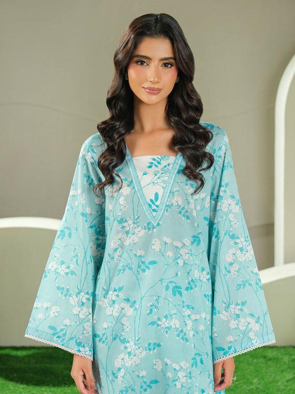 Limelight 2 Piece Cambric Suit-Printed (Unstitched) Sky Blue