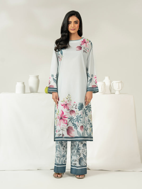 limelight 2 Piece Cambric Suit-Printed (Unstitched) Sky Blue