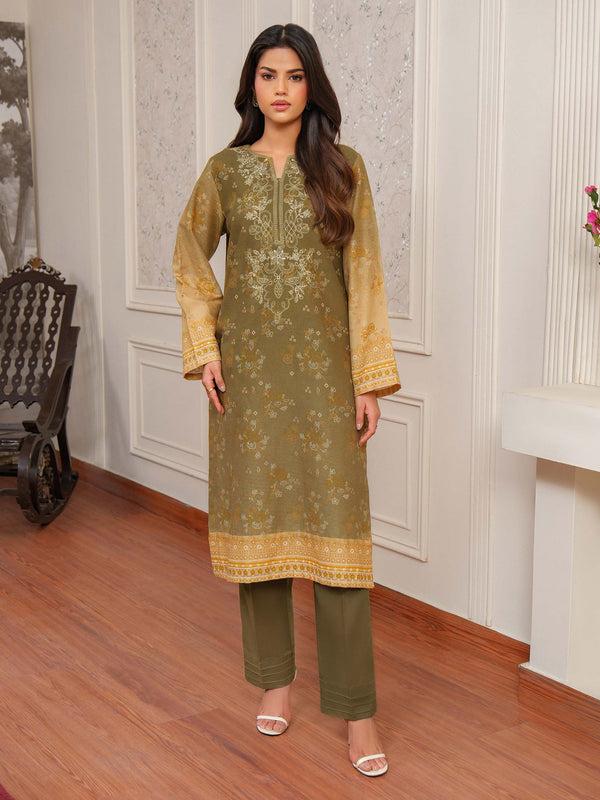 limelight 2 Piece Khaddar Suit-Embroidered (Unstitched) Green