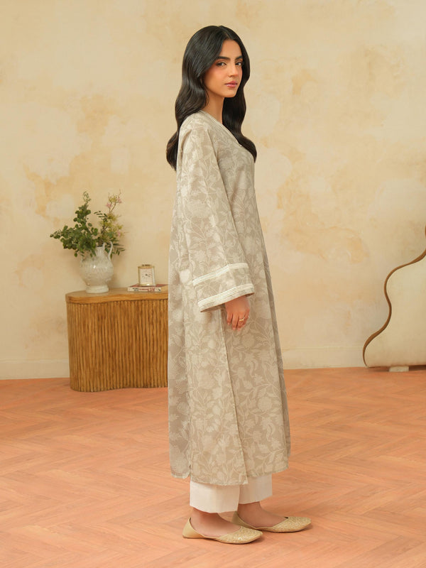 Limelight 2 Piece Khaddar Suit-Printed (Unstitched) Beige