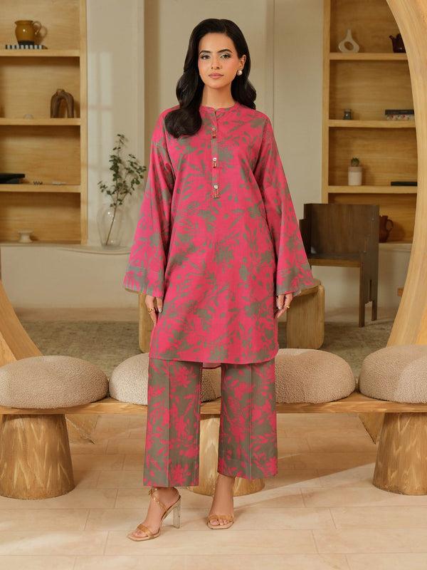 Limelight 2 Piece Khaddar Suit-Printed (Unstitched) Pink