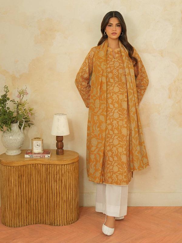 Limelight 2 Piece Khaddar Suit-Printed (Unstitched) Yellow