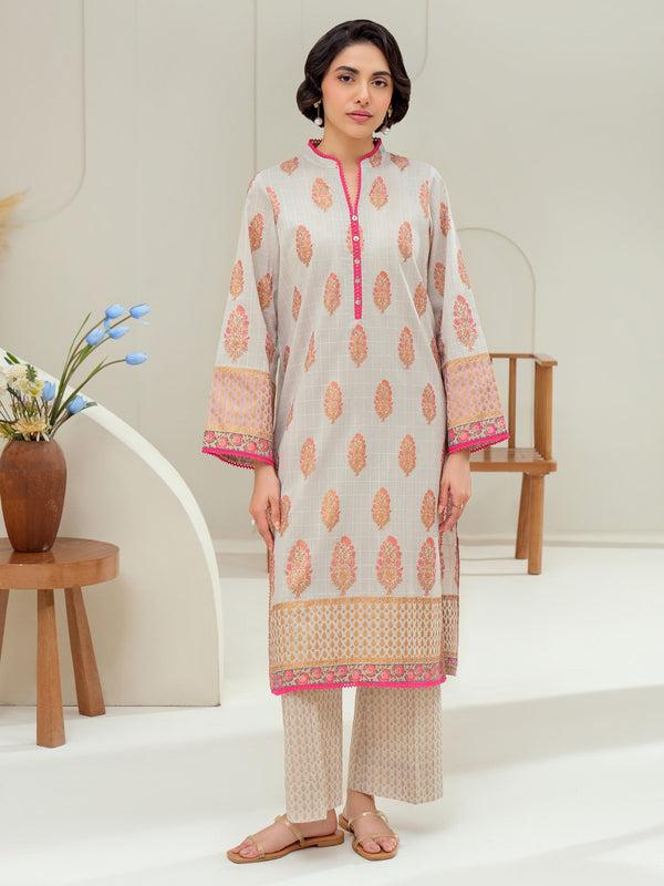 limelight 2 Piece Lawn Suit-Paste Print (Unstitched) Beige