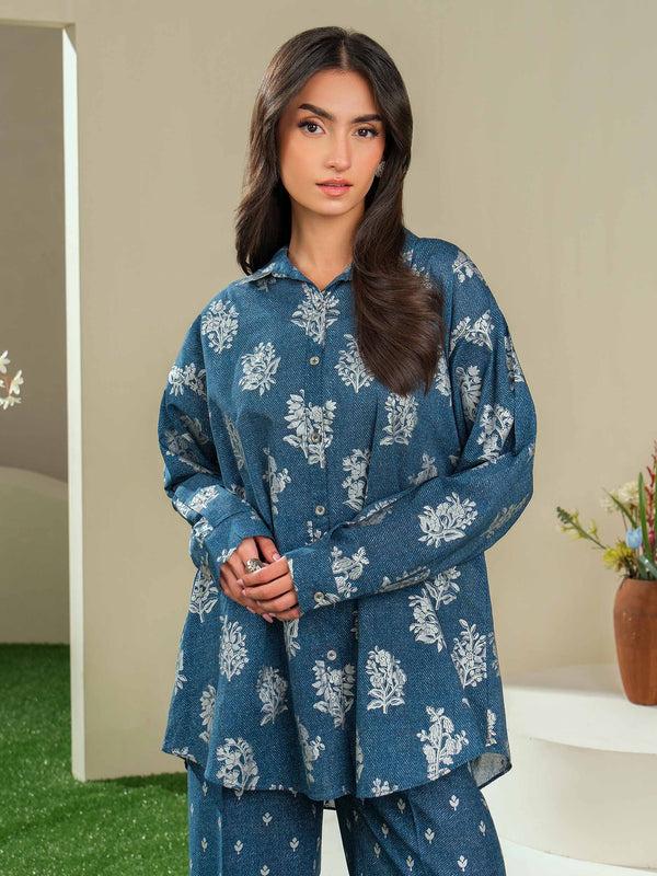 Limelight 2 Piece Lawn Suit-Paste Print (Unstitched) Blue