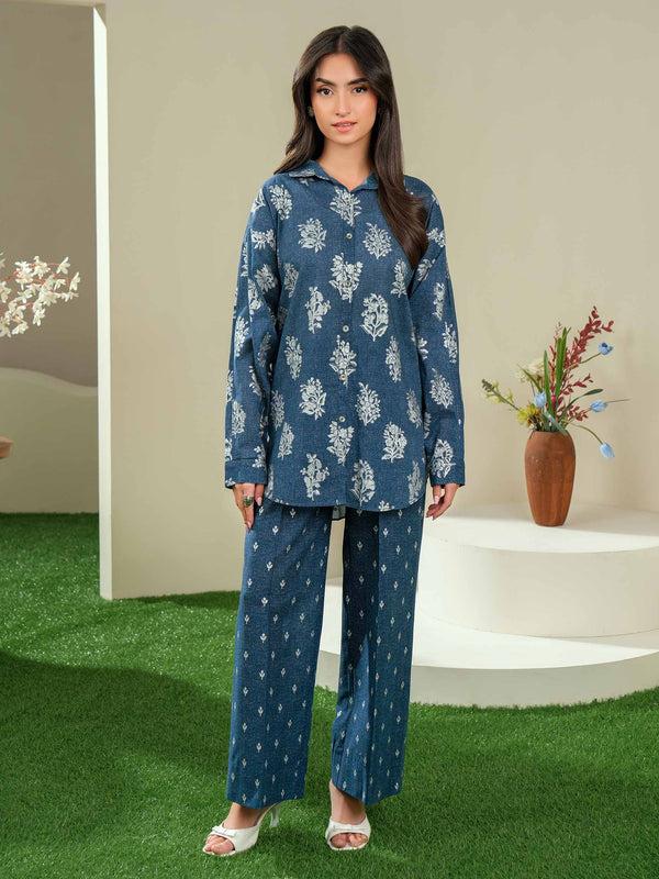 Limelight 2 Piece Lawn Suit-Paste Print (Unstitched) Blue