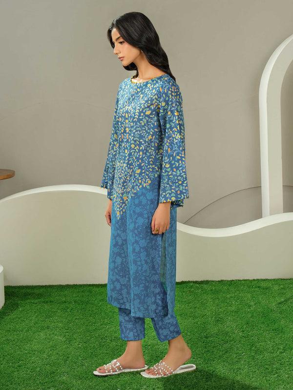 Limelight 2 Piece Lawn Suit-Printed (Unstitched) Blue