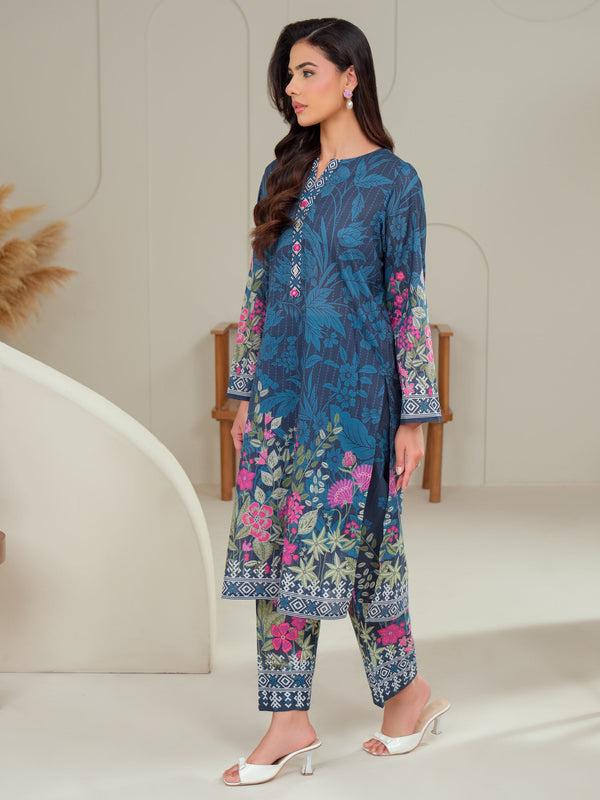 Limelight 2 Piece Lawn Suit-Printed (Unstitched) Blue