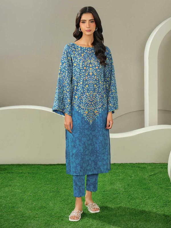 limelight 2 Piece Lawn Suit-Printed (Unstitched) Blue