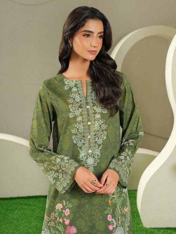 limelight 2 Piece Lawn Suit-Printed (Unstitched) Green