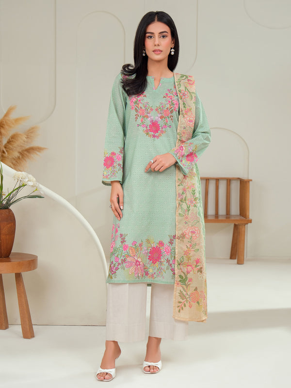 limelight 2 Piece Lawn Suit-Printed (Unstitched) Sea Green