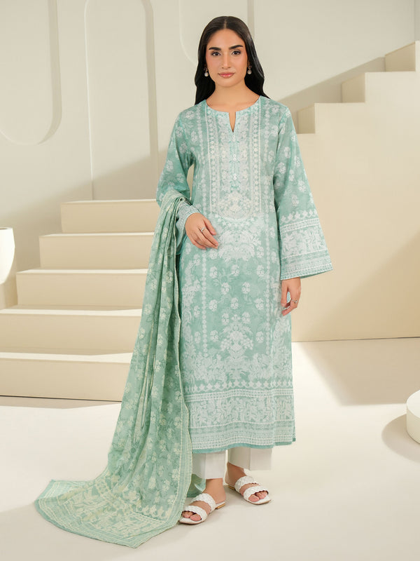 limelight 2 Piece Lawn Suit-Printed (Unstitched) Sea Green