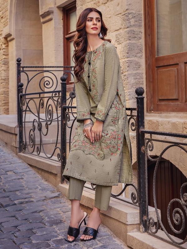 Limelight 2 Piece Yarn Dyed Suit-Embroidered (Unstitched)