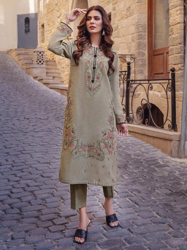 Limelight 2 Piece Yarn Dyed Suit-Embroidered (Unstitched)