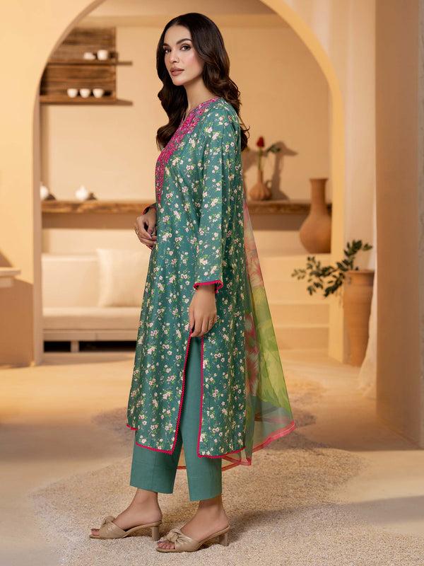 Limelight 3 Piece Cambric Suit-Embroidered (Unstitched)