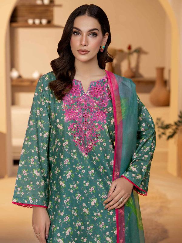 Limelight 3 Piece Cambric Suit-Embroidered (Unstitched)