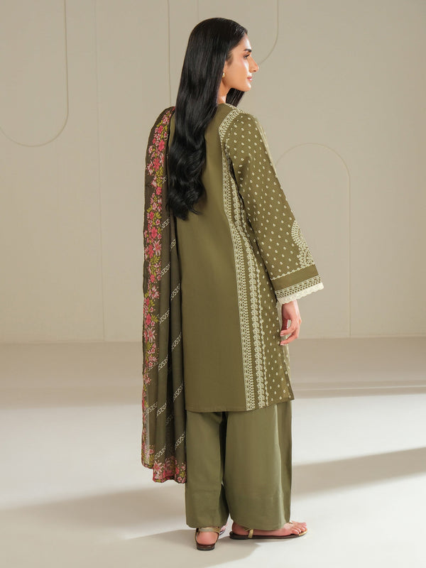 Limelight 3 Piece Cambric Suit-Paste Print (Unstitched) Green